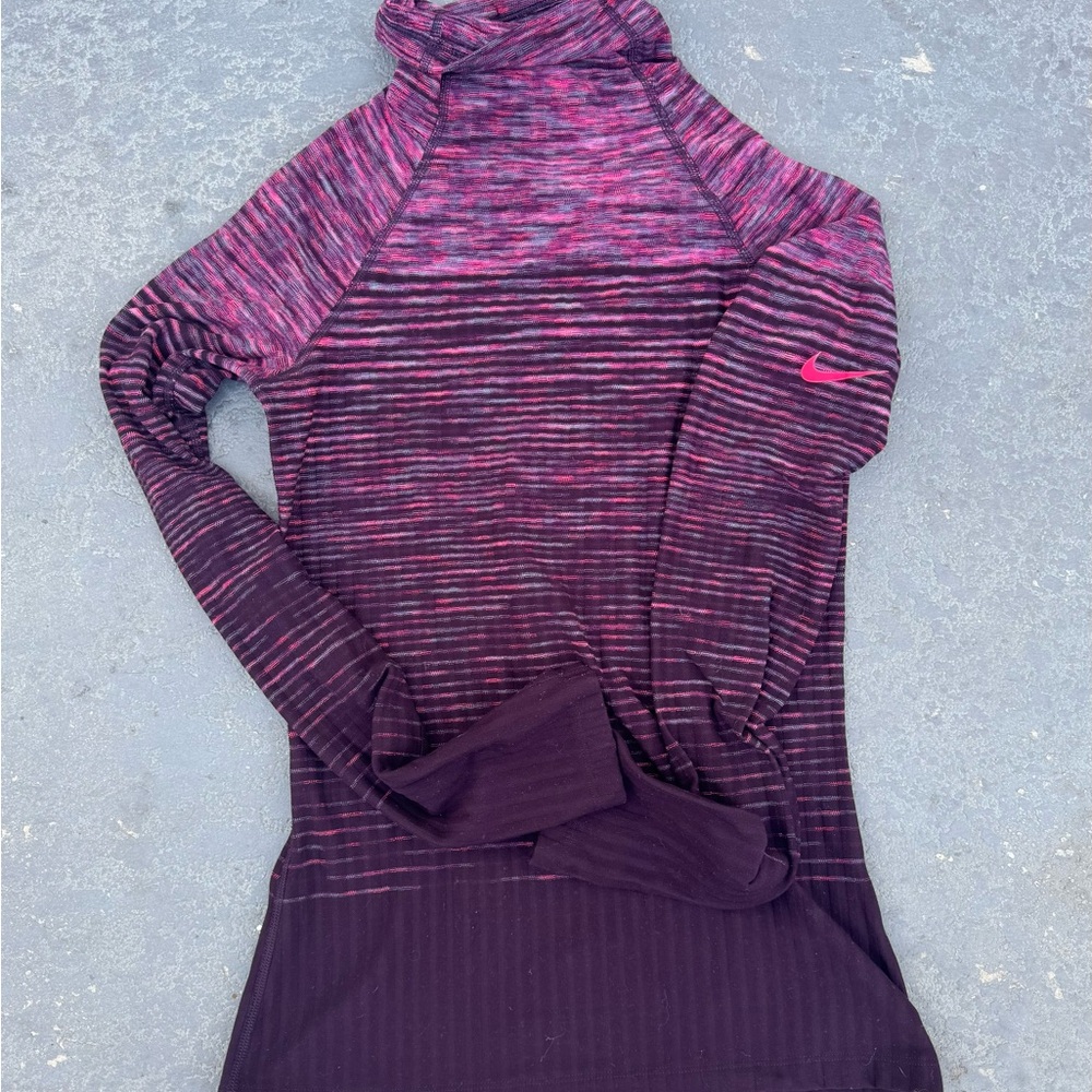 Nike Pro Hyperwarm Fleece Training Space Dye Thermal Turtleneck Top